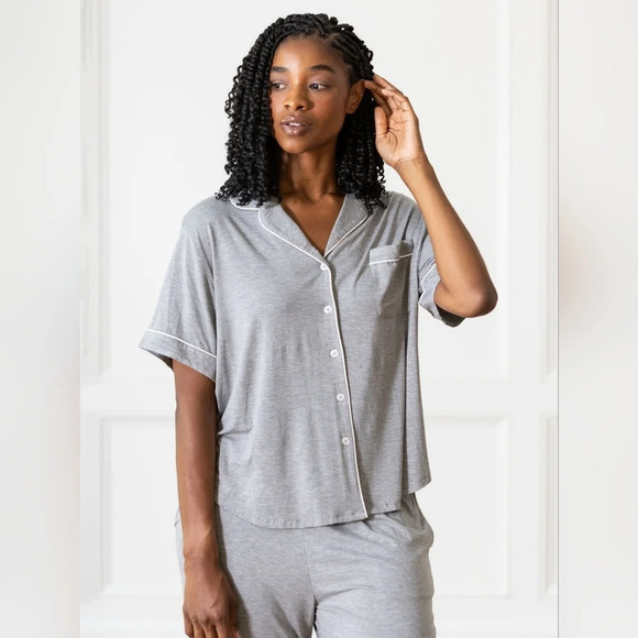 Cozy Earth Other - NEW Cozy Earth Women's Grey Bamboo Button Up Soft Shirt Pajama Top Size 3XL